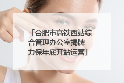 合肥市高铁西站综合管理办公室揭牌 力保年底开站运营