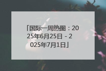 国际一周热图：2025年6月25日－2025年7月1日