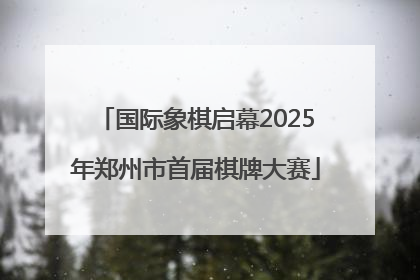 国际象棋启幕2025年郑州市首届棋牌大赛