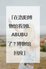 在洛阳博物馆看到LABUBU了？博物馆回应
