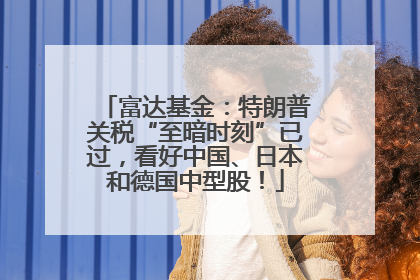 富达基金：特朗普关税“至暗时刻”已过，看好中国、日本和德国中型股！