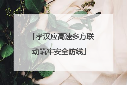 孝汉应高速多方联动筑牢安全防线