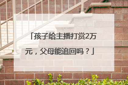孩子给主播打赏2万元，父母能追回吗？