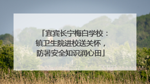 宜宾长宁梅白学校：镇卫生院进校送关怀，防暑安全知识润心田
