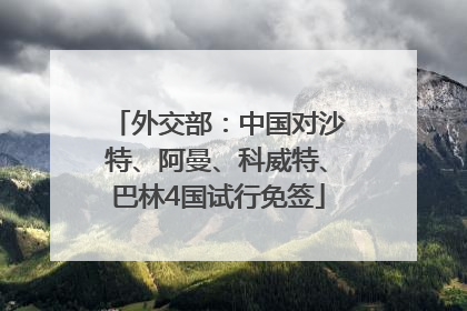 外交部：中国对沙特、阿曼、科威特、巴林4国试行免签