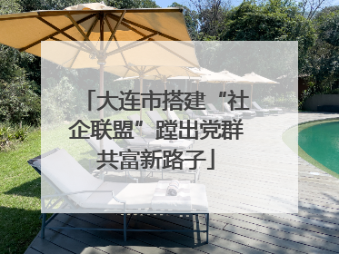 大连市搭建“社企联盟”蹚出党群共富新路子