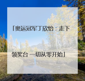 奥运冠军丁欣怡：走下领奖台 一切从零开始
