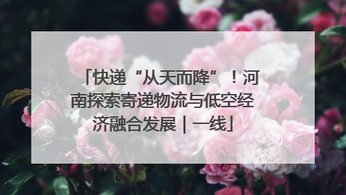 快递“从天而降”！河南探索寄递物流与低空经济融合发展｜一线