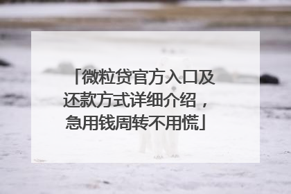 微粒贷官方入口及还款方式详细介绍，急用钱周转不用慌