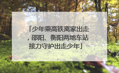 少年乘高铁离家出走，邵阳、衡阳两地车站接力守护出走少年