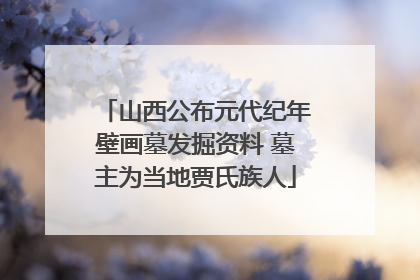 山西公布元代纪年壁画墓发掘资料 墓主为当地贾氏族人
