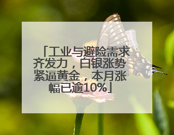 工业与避险需求齐发力，白银涨势紧逼黄金，本月涨幅已逾10%