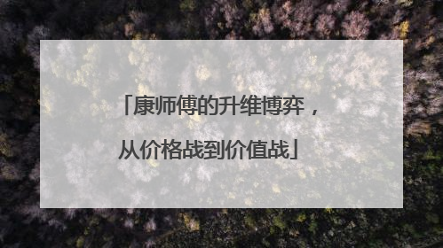 康师傅的升维博弈，从价格战到价值战