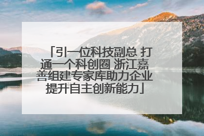 引一位科技副总 打通一个科创圈 浙江嘉善组建专家库助力企业提升自主创新能力