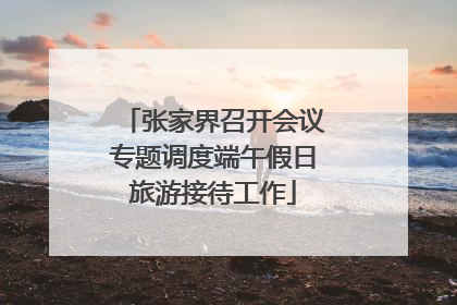 张家界召开会议专题调度端午假日旅游接待工作