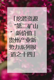 挖潜资源“第二矿山”新价值｜贵州产业新势力系列报道之十四