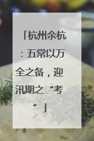 杭州余杭：五常以万全之备，迎汛期之“考”