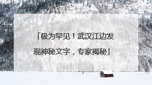 极为罕见！武汉江边发现神秘文字，专家揭秘