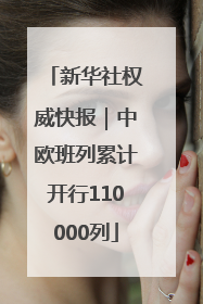 新华社权威快报｜中欧班列累计开行110000列