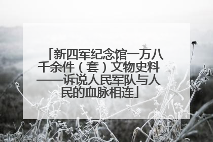 新四军纪念馆一万八千余件（套）文物史料——诉说人民军队与人民的血脉相连