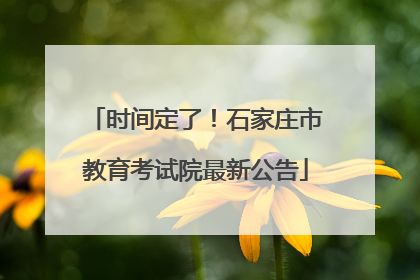 时间定了！石家庄市教育考试院最新公告