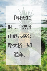 明天11时，宁波舟山港六横公路大桥一期通车