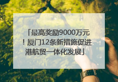 最高奖励9000万元！厦门12条新措施促进港航贸一体化发展