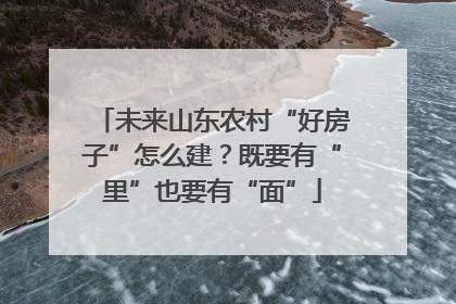 未来山东农村“好房子”怎么建？既要有“里”也要有“面”