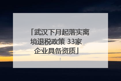 武汉下月起落实离境退税政策 33家企业具备资质