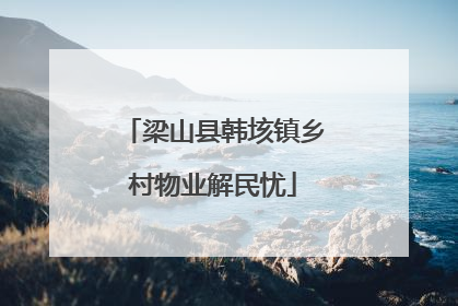 梁山县韩垓镇乡村物业解民忧