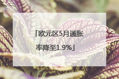 欧元区5月通胀率降至1.9%