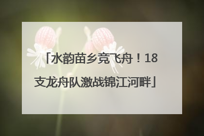 水韵苗乡竞飞舟！18支龙舟队激战锦江河畔