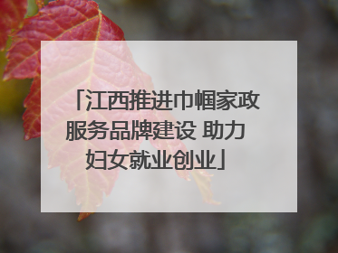 江西推进巾帼家政服务品牌建设 助力妇女就业创业