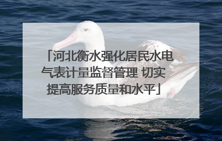 河北衡水强化居民水电气表计量监督管理 切实提高服务质量和水平