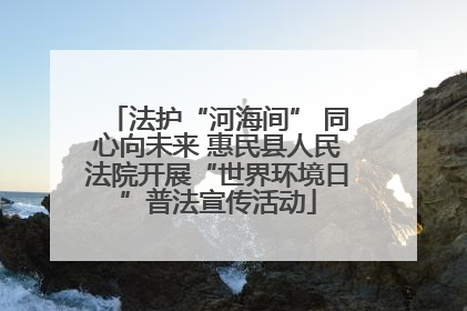 法护“河海间” 同心向未来 惠民县人民法院开展“世界环境日”普法宣传活动