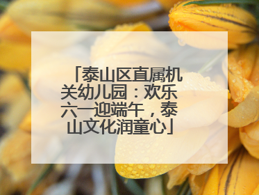 泰山区直属机关幼儿园：欢乐六一迎端午，泰山文化润童心