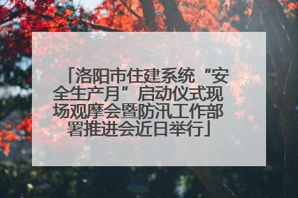 洛阳市住建系统“安全生产月”启动仪式现场观摩会暨防汛工作部署推进会近日举行