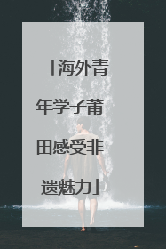 海外青年学子莆田感受非遗魅力