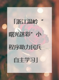 浙江温岭“曙光迷彩”小程序助力民兵自主学习