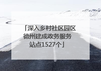 深入乡村社区园区 德州建成政务服务站点1527个