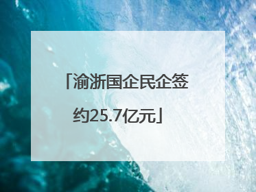 渝浙国企民企签约25.7亿元