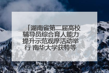 湖南省第二届高校辅导员综合育人能力提升示范观摩活动举行 南华大学获特等奖和一等奖