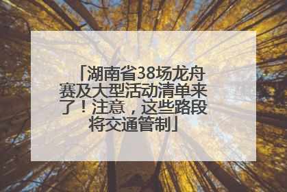 湖南省38场龙舟赛及大型活动清单来了！注意，这些路段将交通管制