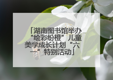 湖南图书馆举办“绘彩纷橙”儿童美学成长计划“六一”特别活动
