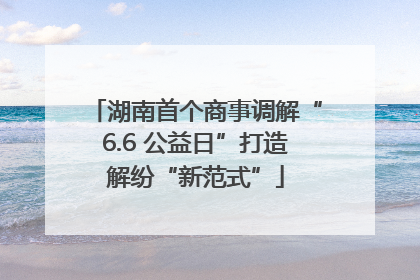 湖南首个商事调解“6.6 公益日”打造解纷“新范式”