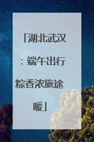 湖北武汉：端午出行粽香浓旅途暖
