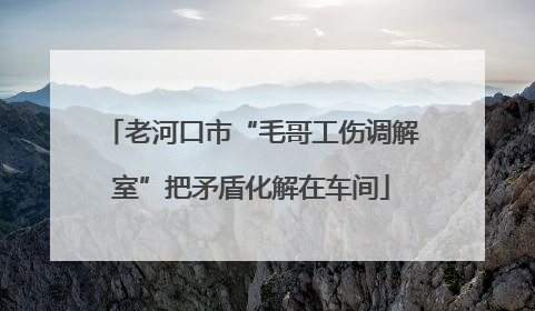 老河口市“毛哥工伤调解室”把矛盾化解在车间