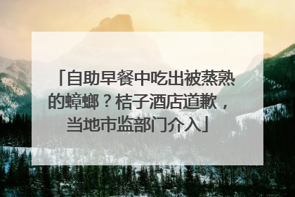 自助早餐中吃出被蒸熟的蟑螂？桔子酒店道歉，当地市监部门介入