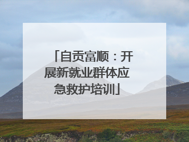 自贡富顺：开展新就业群体应急救护培训