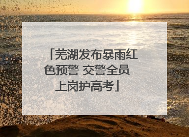 芜湖发布暴雨红色预警 交警全员上岗护高考